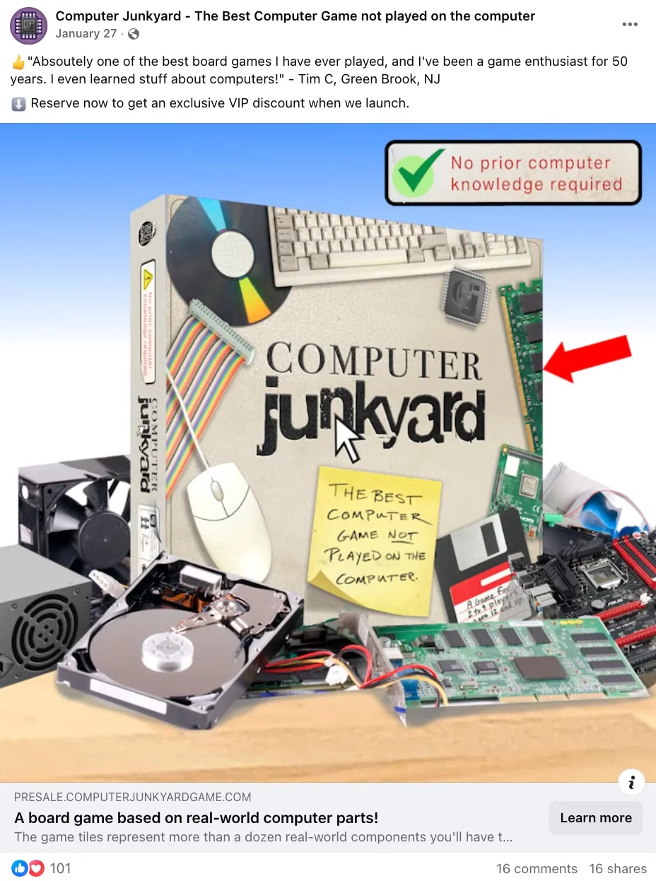 computer junkyard facebook ad