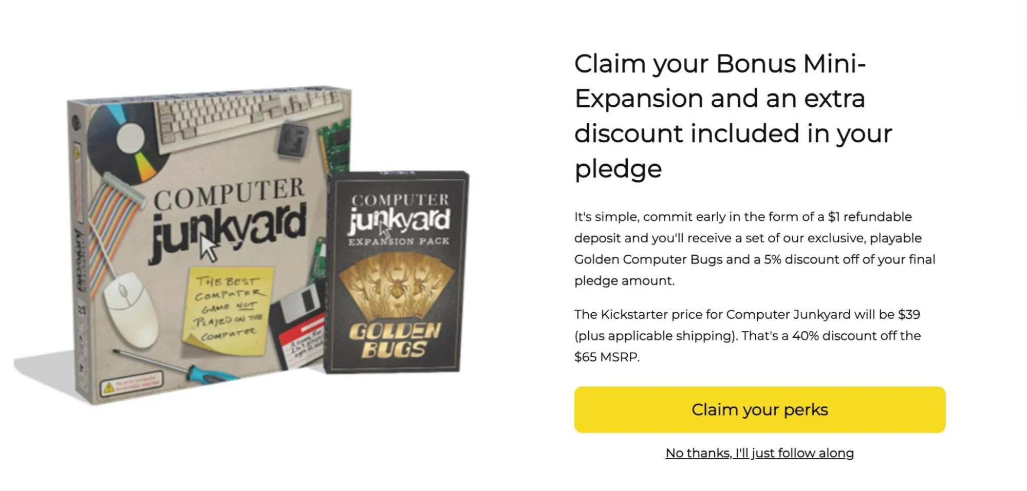 computer junkyard reservation page kickstarter