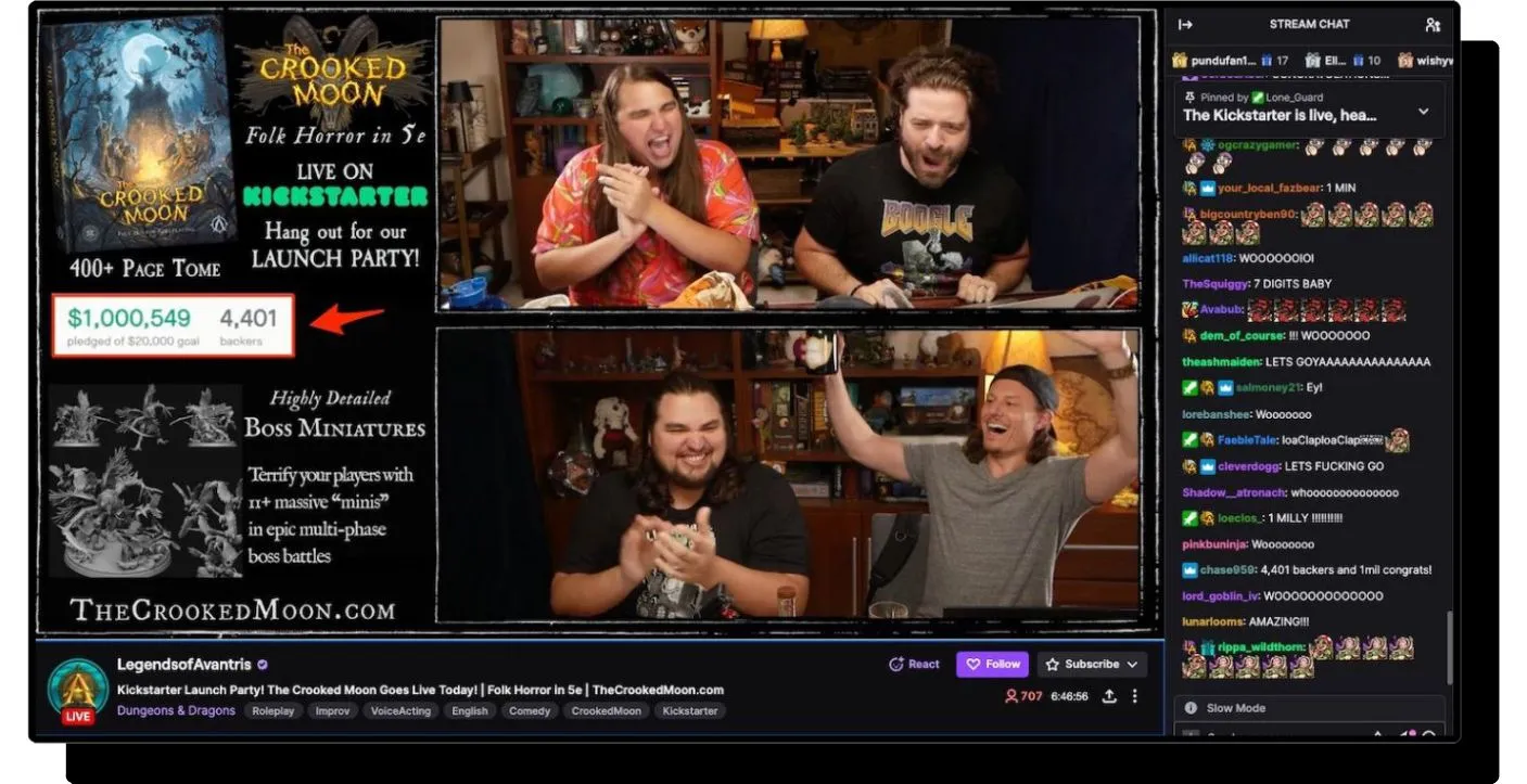 crooked moon kickstarter live stream