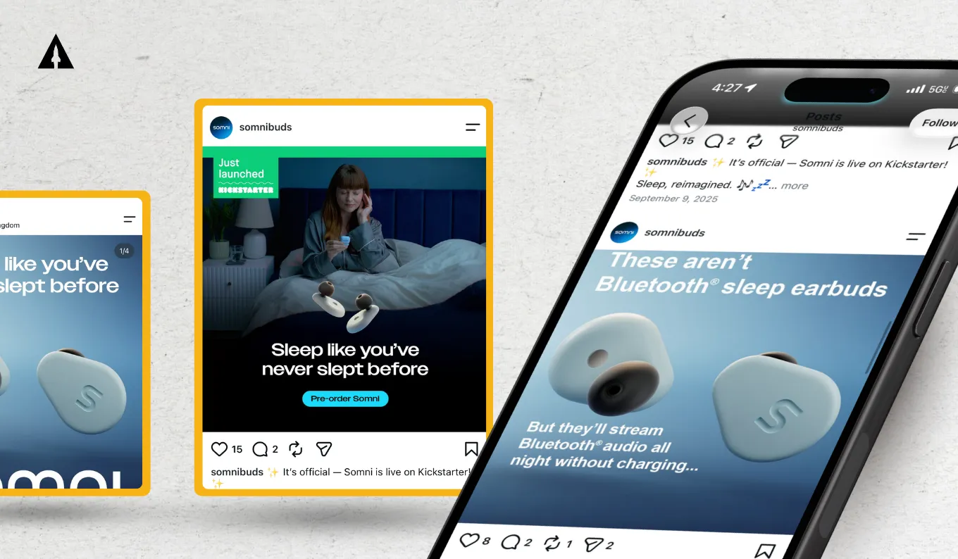 somnibuds sleep earbuds ad creative social media marketing