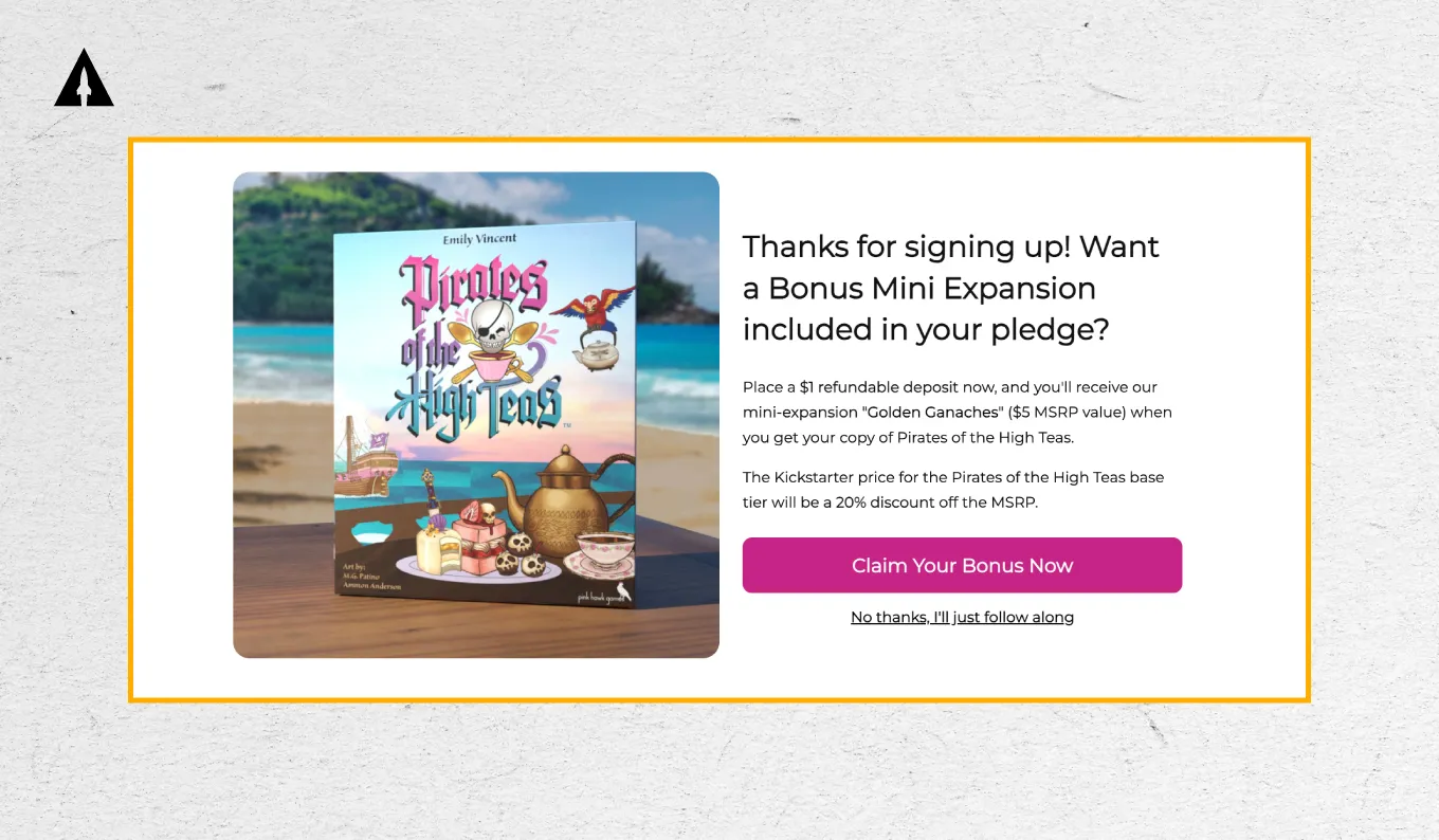 kickstarter bonus