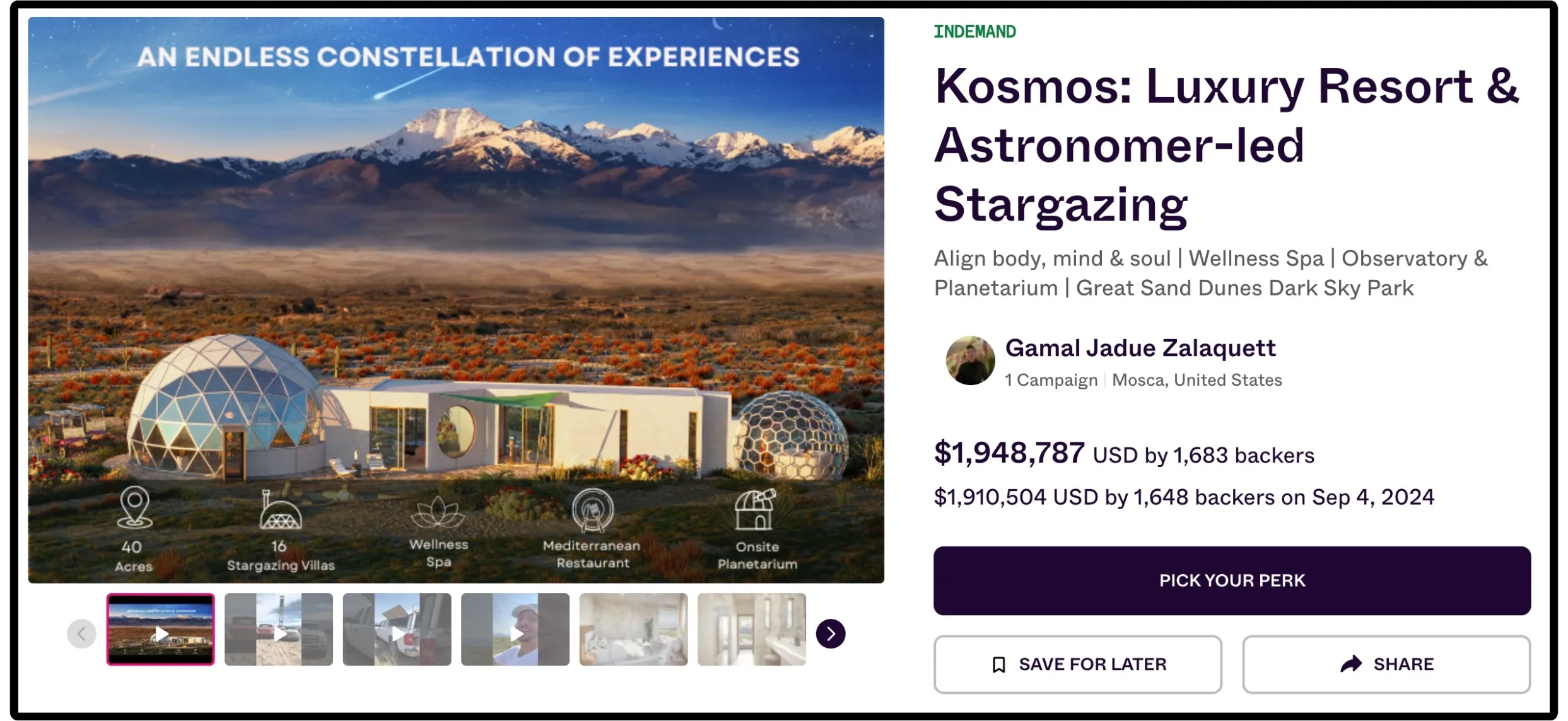 Kosmos Indiegogo