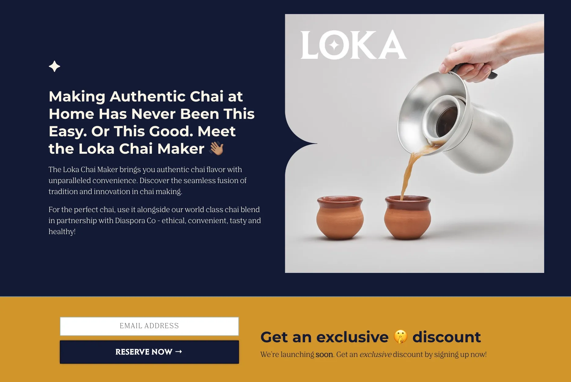 Loka Chai Maker landing page