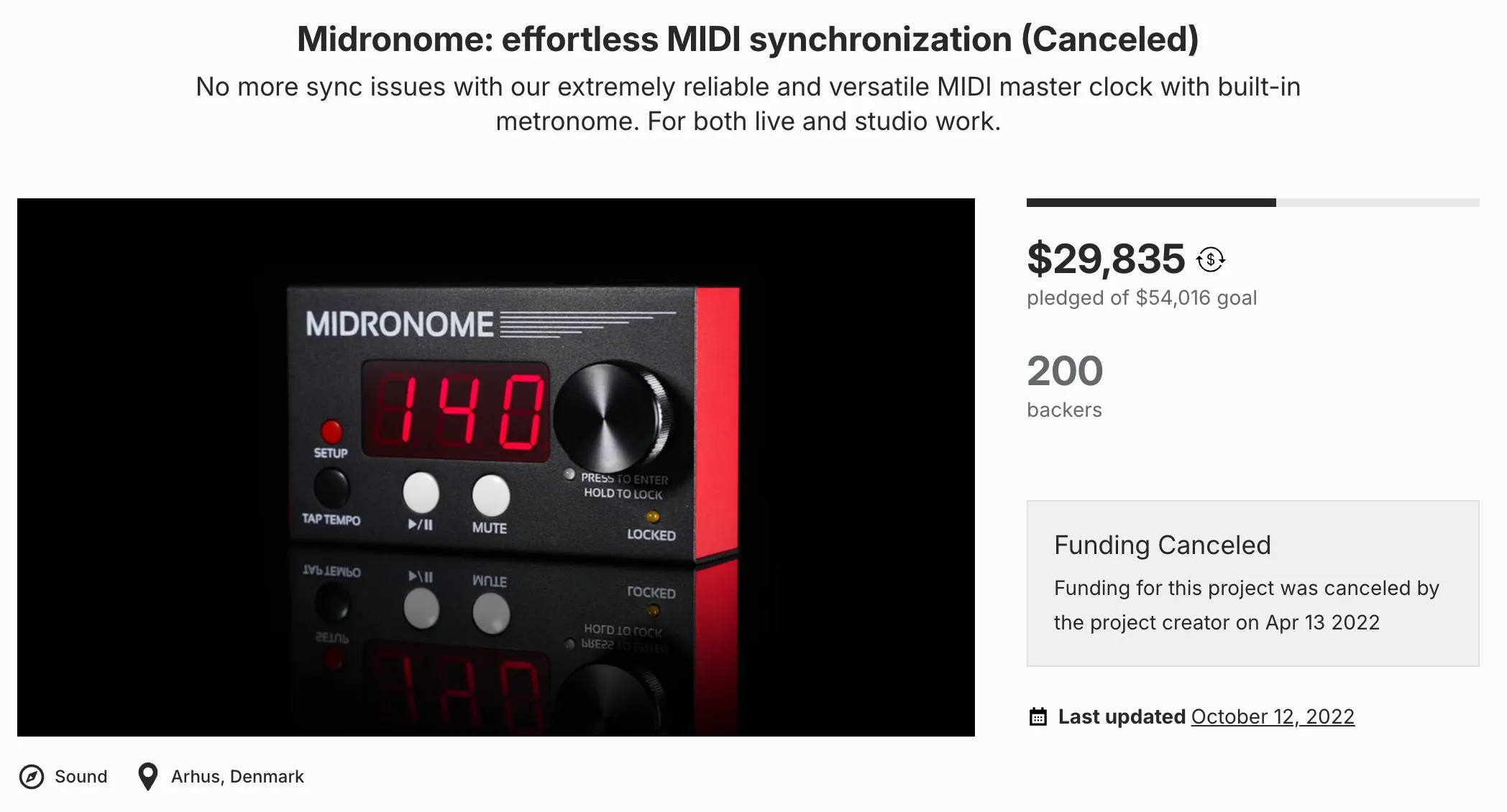 midronome failed kickstarter