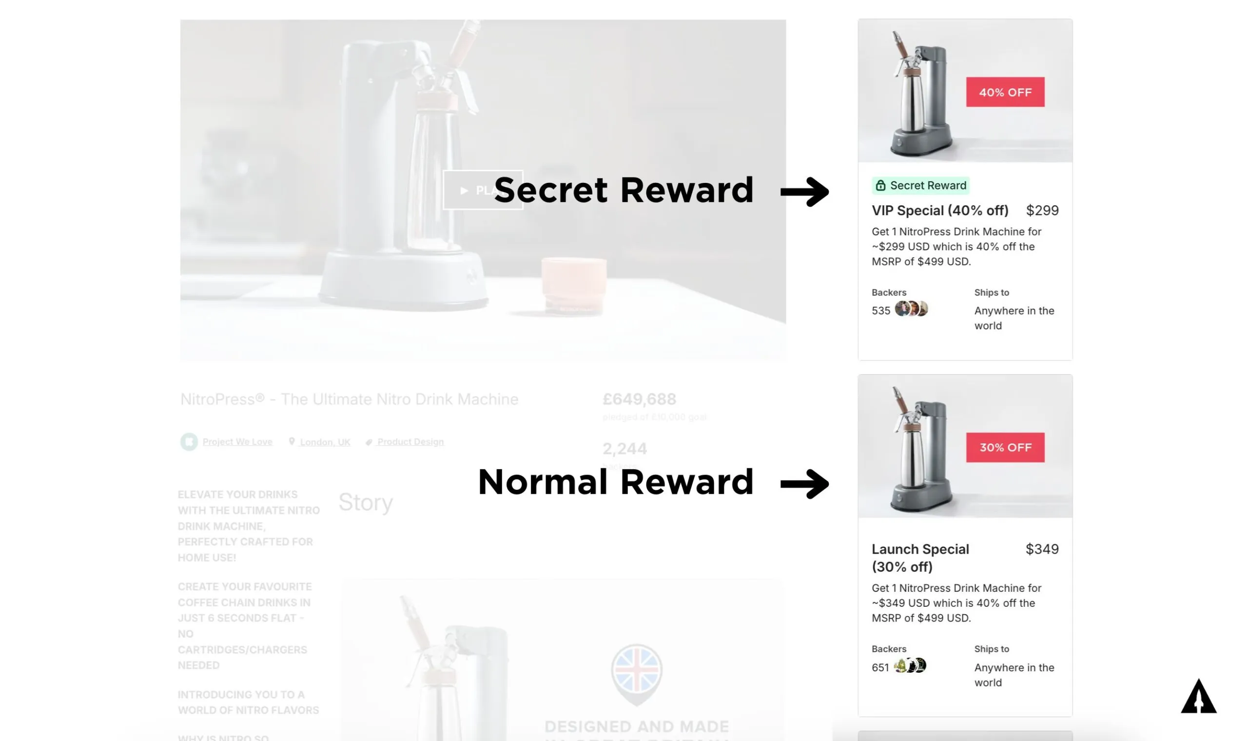 secret reward vs normal reward