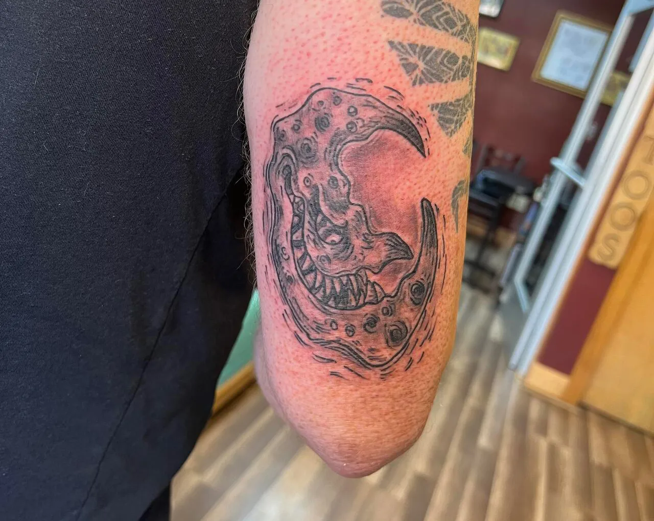 Spencer Crooked Moon Tattoo