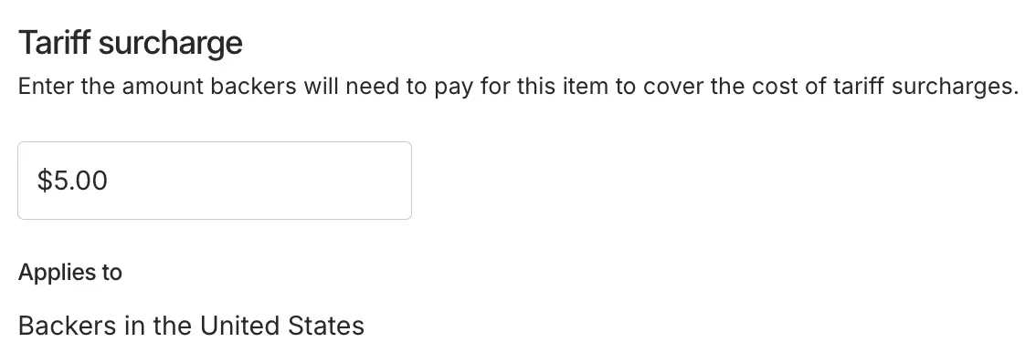 Tariff Charges