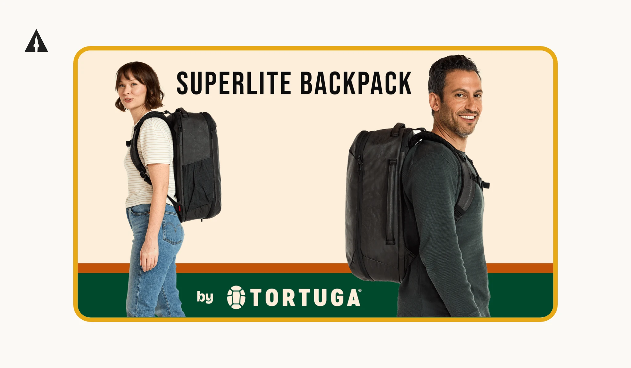 Two travelers wearing the Superlite Backpack