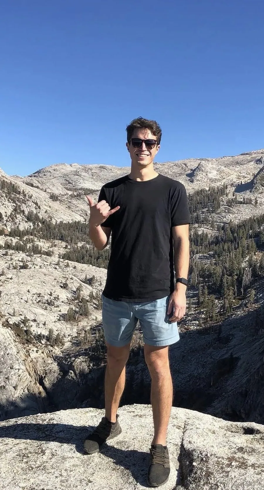 Mark Pecota, LaunchBoom CEO, on a granite summit in the Sierra Nevada