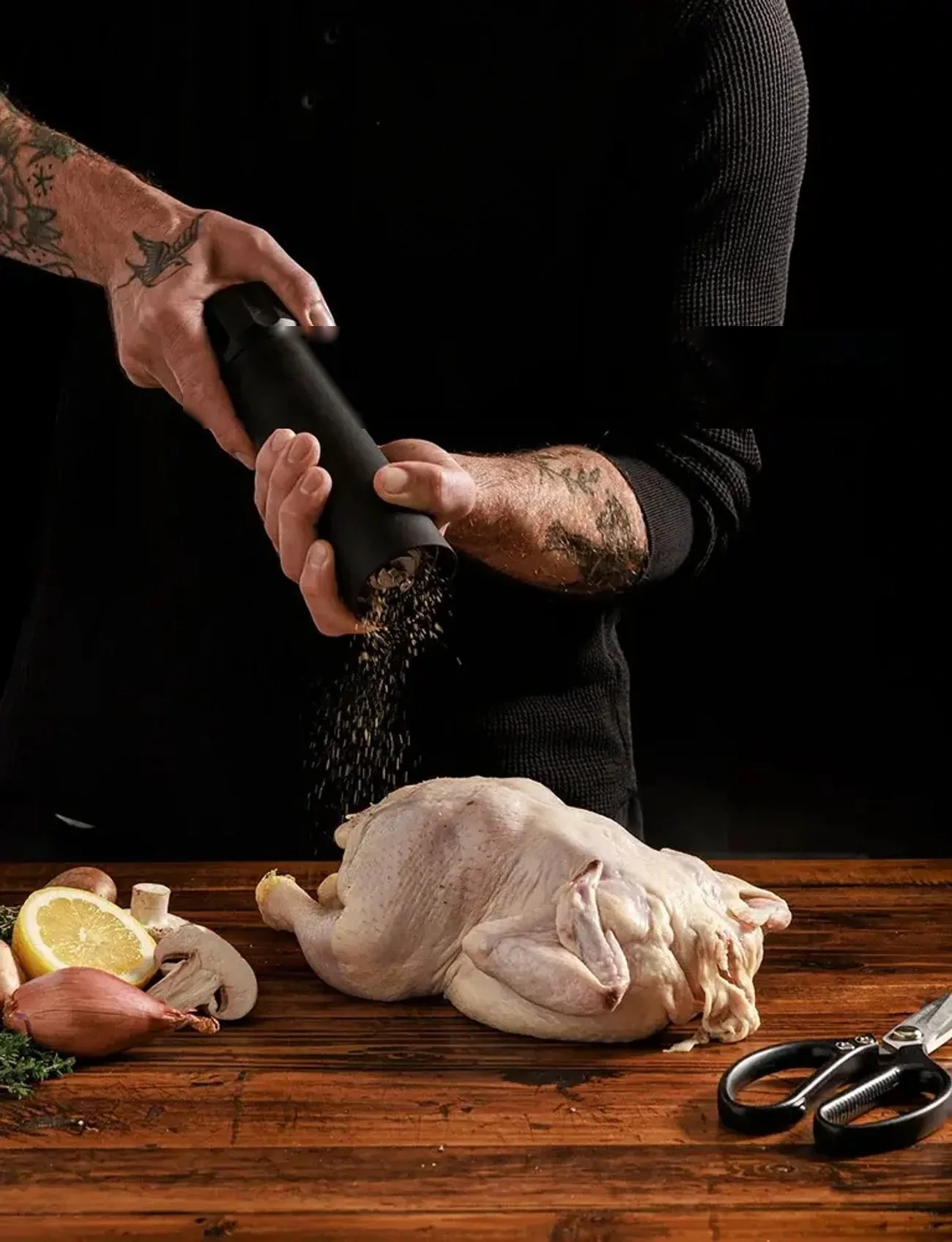 The MannKitchen Pepper Cannon in use; the campaign raised $1,104,732 with LaunchBoom