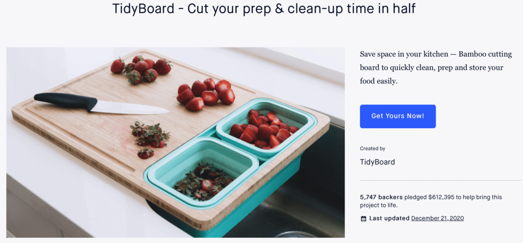 TidyBoard on Kickstarter