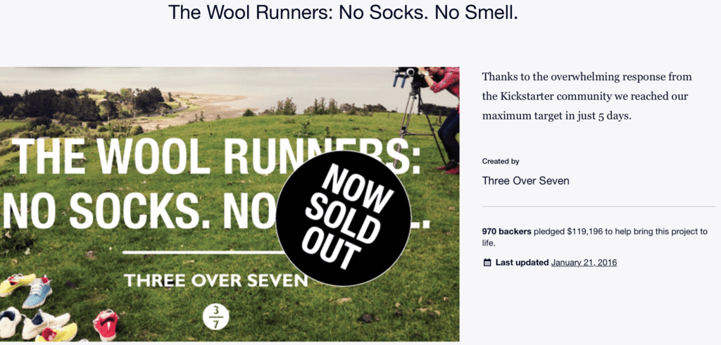 Wool Runners campaign page