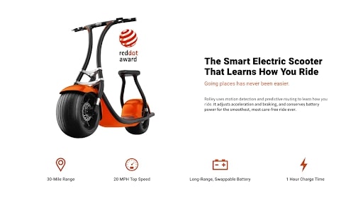 Rolley scooter best performing landing page