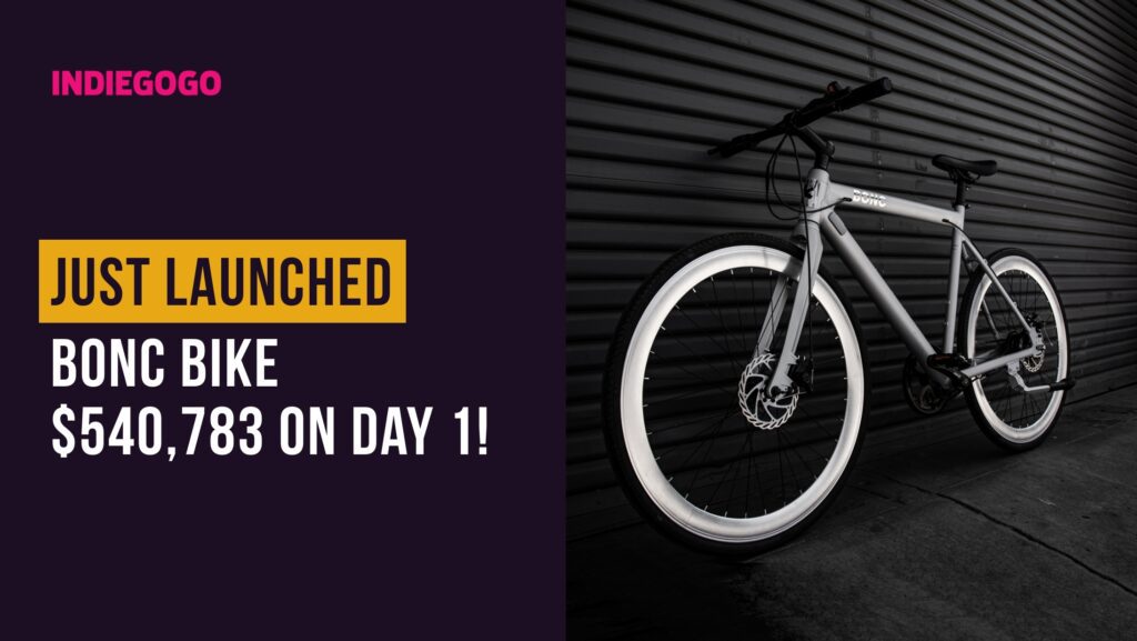 bonc bike day 1 crowdfunding raise