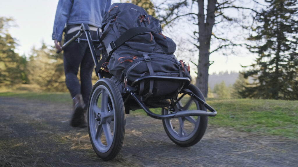 Someone hiking with the Hipstar