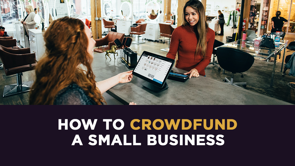 Two people talking in a small business setting.