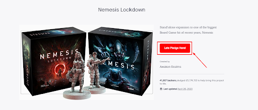 Late pledge on Nemesis Lockdown tabletop game