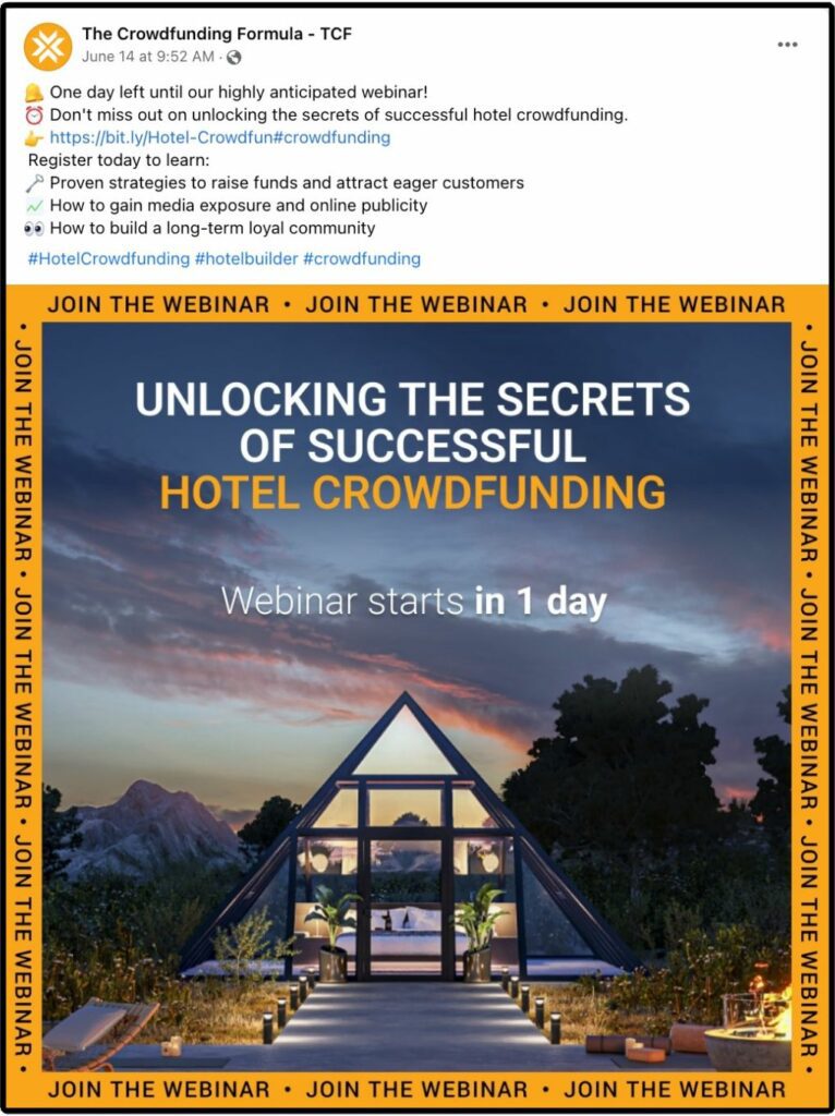The Crowdfunding Formula Review - Facebook Post