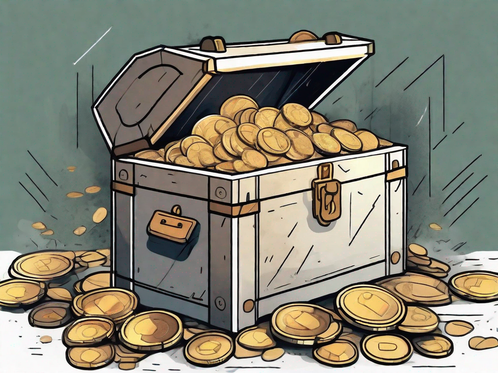 Treasure chest full of Kickstarter coins