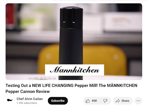 A screenshot of a post about Maankitchen's Pepper Cannon form Chef Alvin Cailan.
