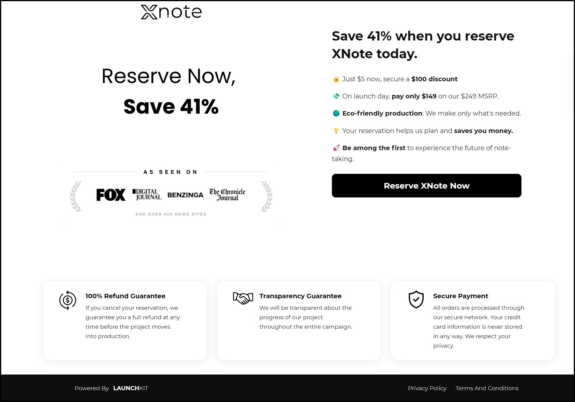 XNote reservation
