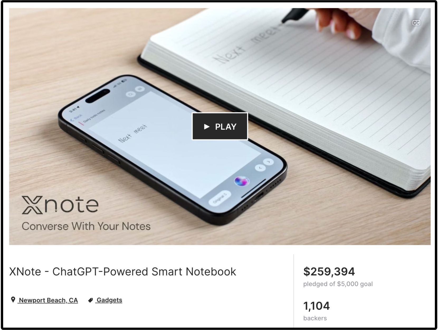 XNote Kickstarter Campaign