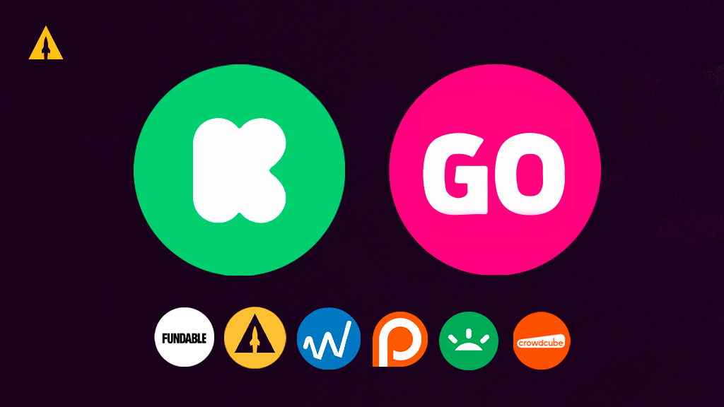 The logos of several crowdfunding sites