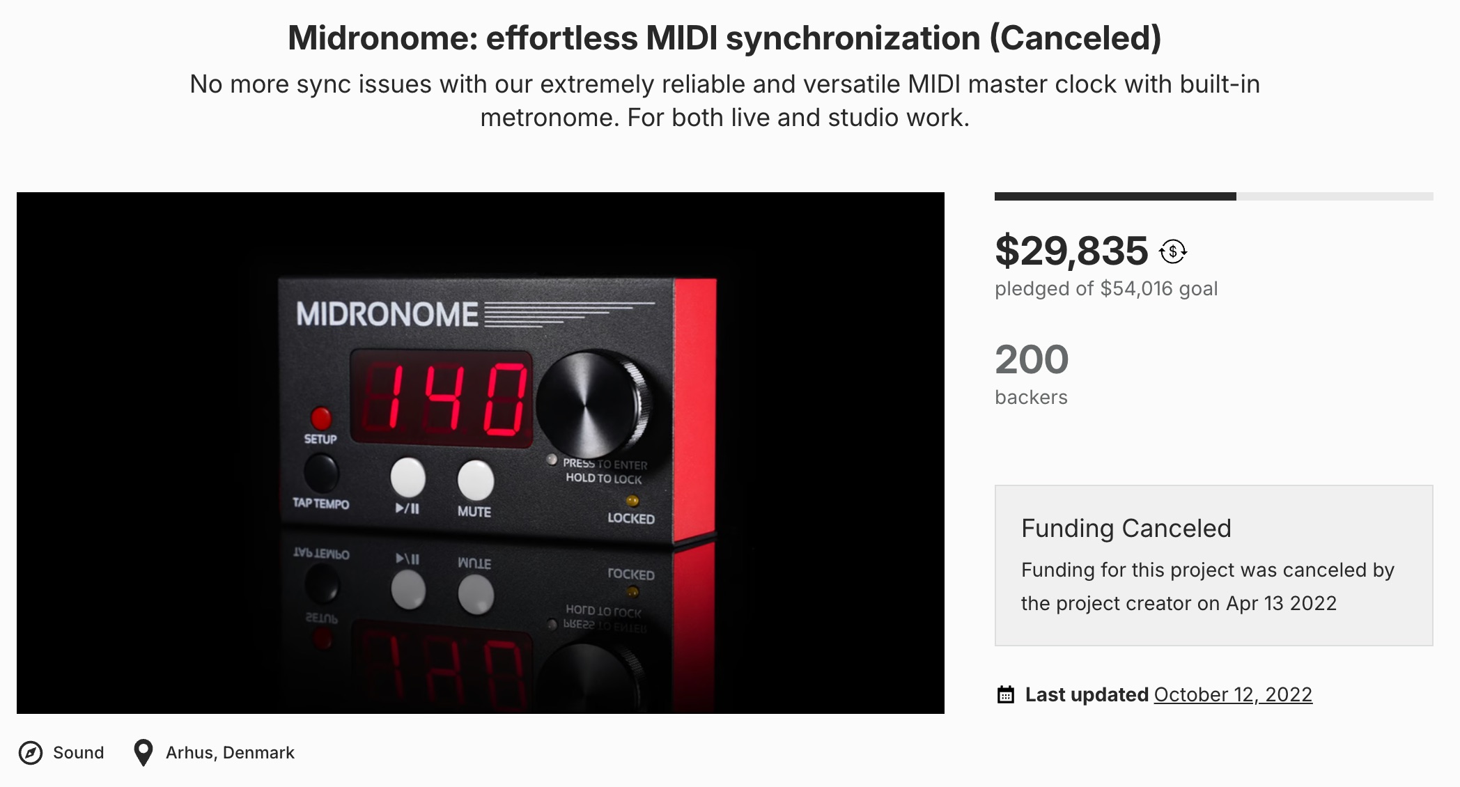 midronome failed kickstarter