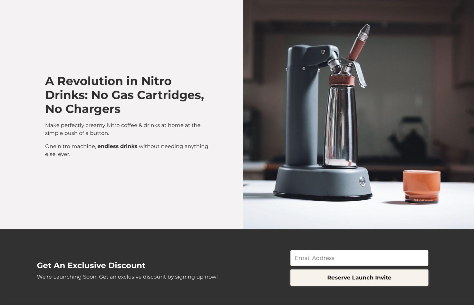 NitroPress landing page