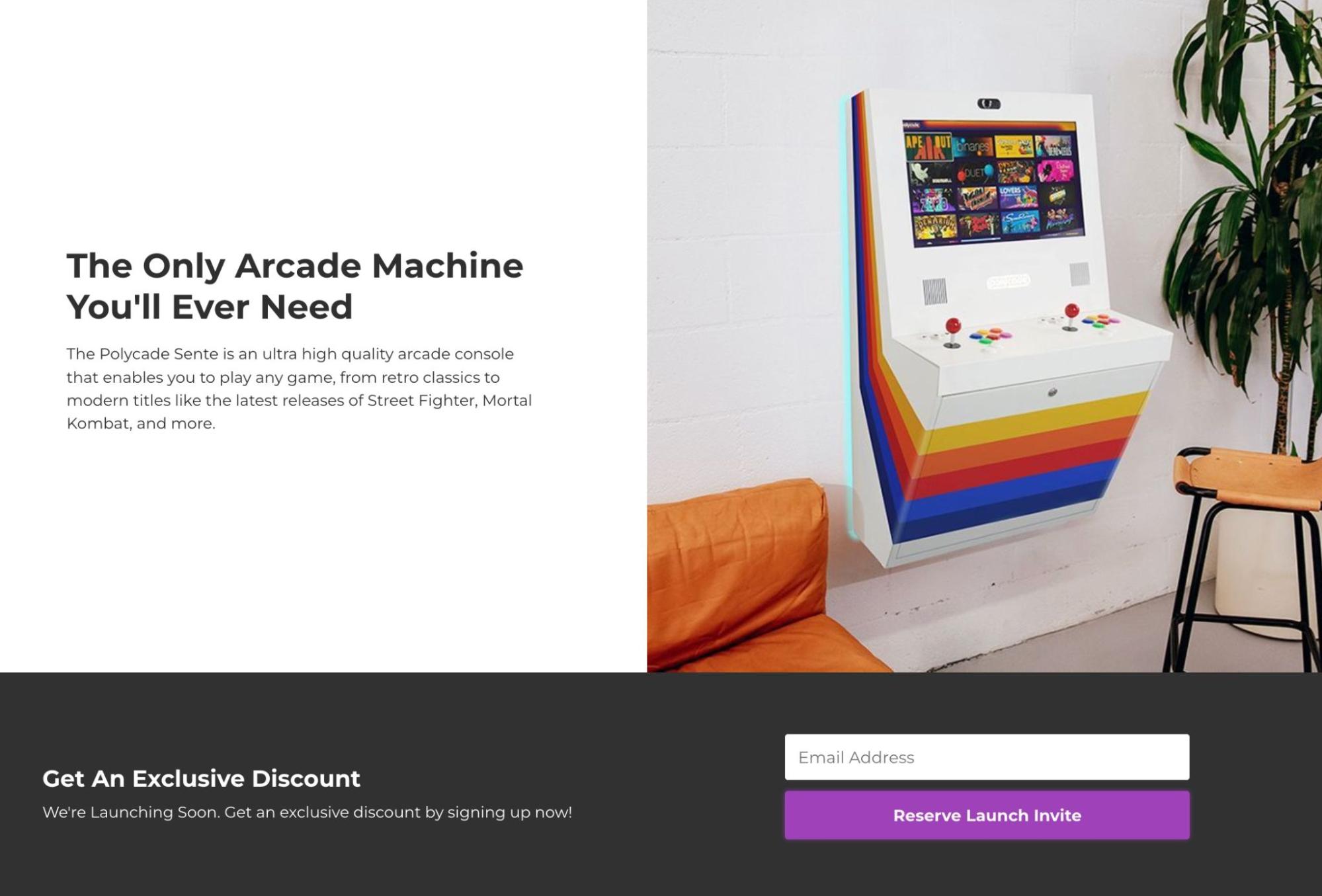 Polycade landing page