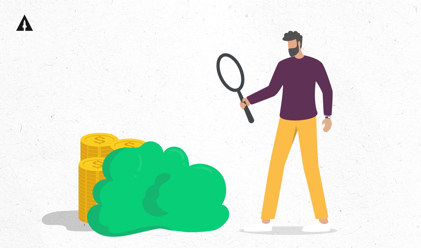 illustration of man holding magnifying glass
