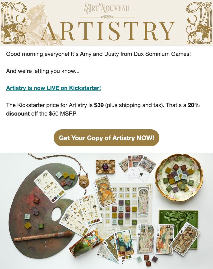 artistry game announcement 